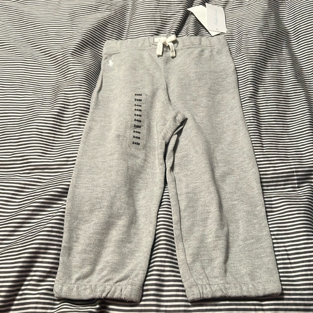 Ralph Lauren Gray pull on “ sweatpants” 24m Toddler Boy or girl NWT